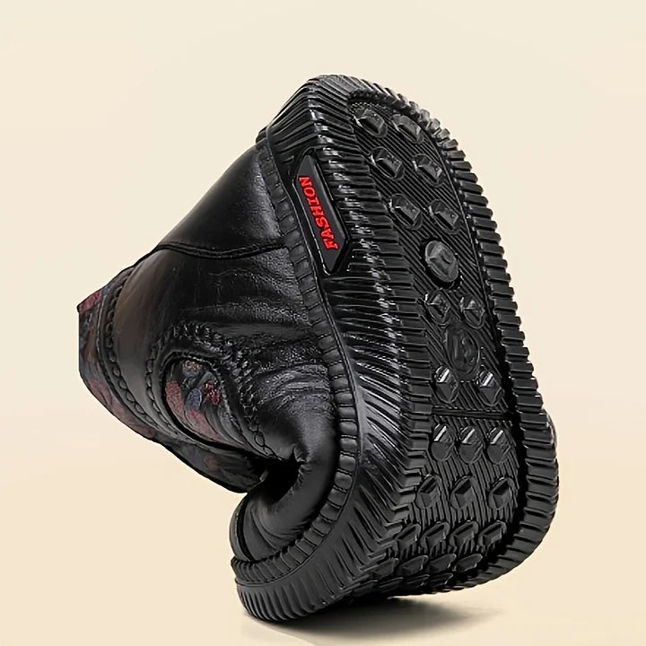 VanHolsen™ | Vintage Bloemen Leren Enkellaarsjes