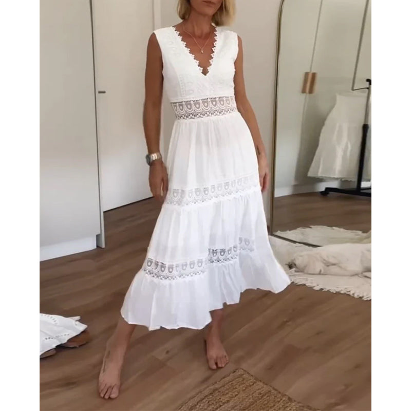 Aurélie - Elegante kanten jurk met V-hals