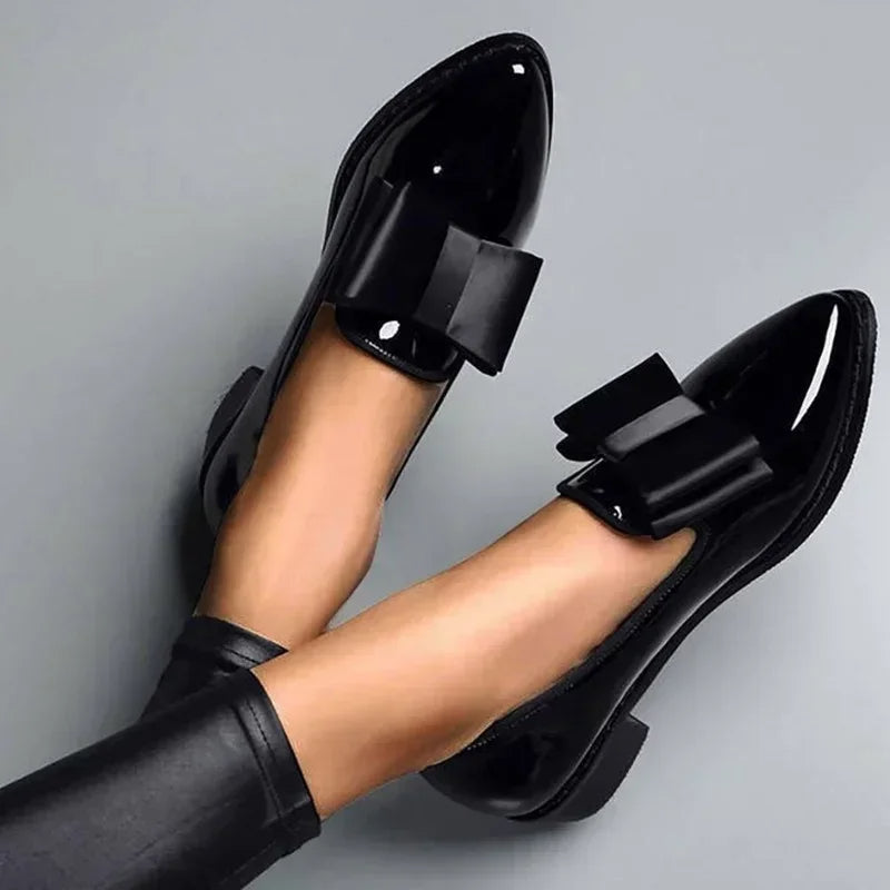 Versailles leren loafers met strik