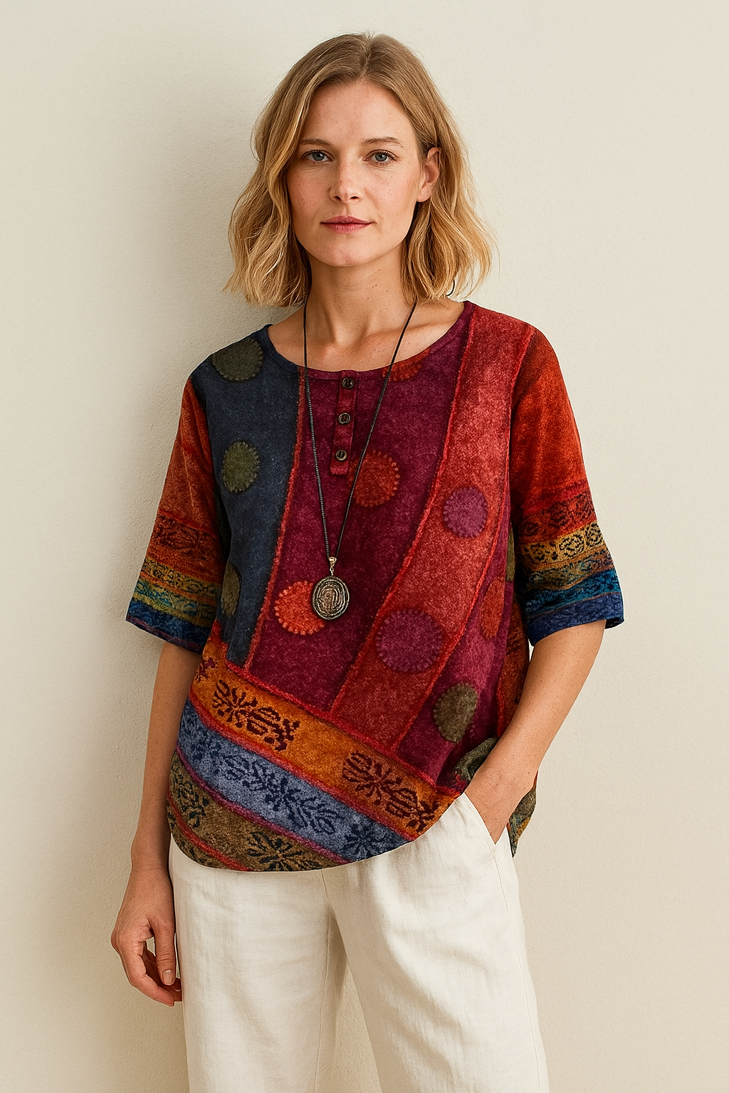 Charlot™ | Majken – Zachte top met artistieke print