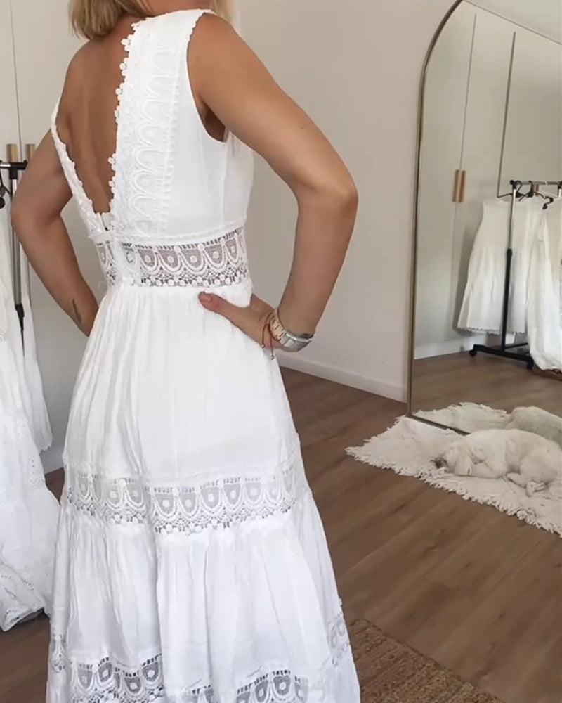 Aurélie - Elegante kanten jurk met V-hals