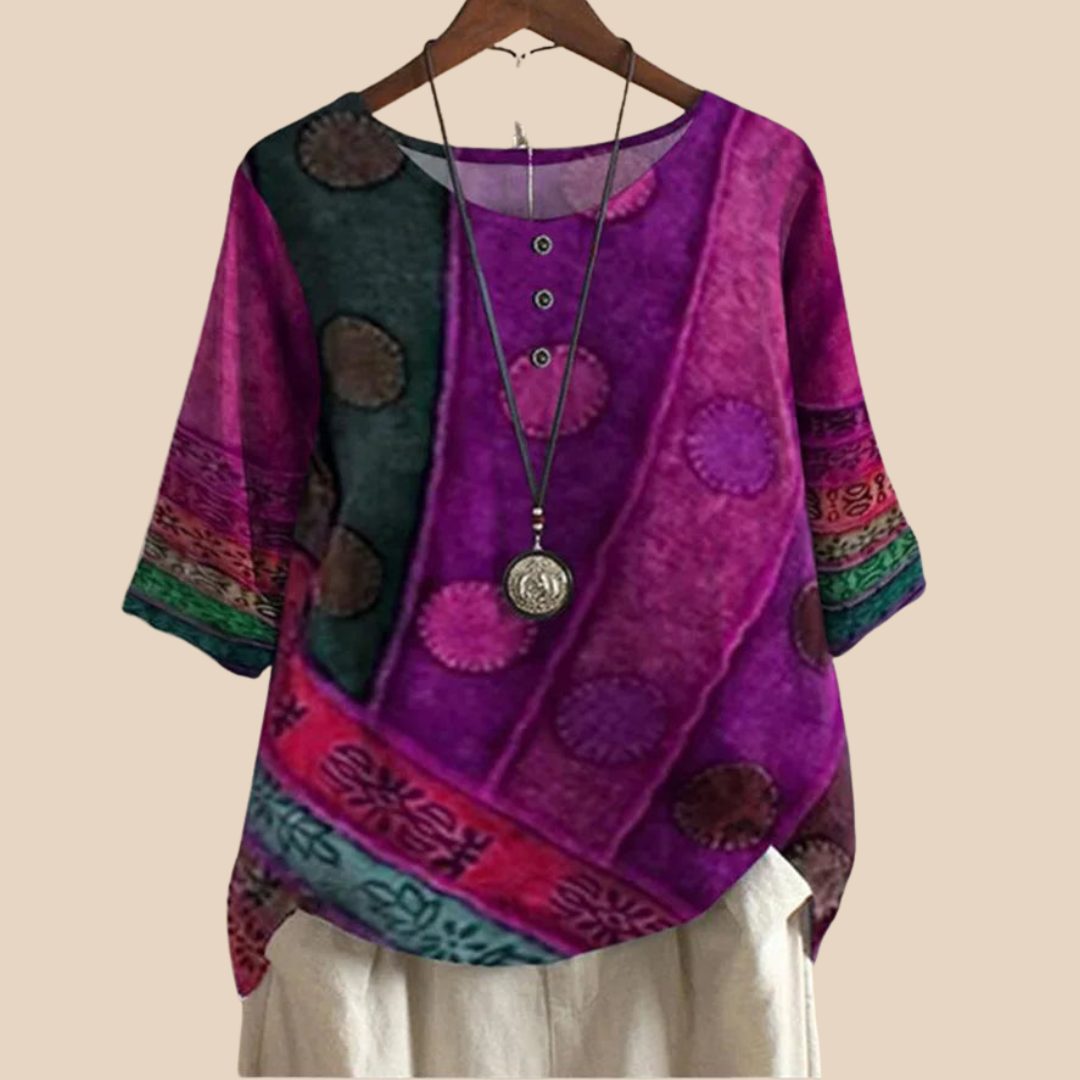 Charlot™ | Majken – Zachte top met artistieke print