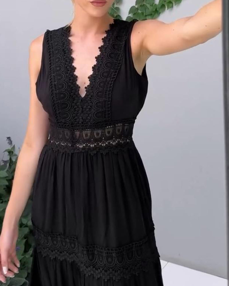 Aurélie - Elegante kanten jurk met V-hals