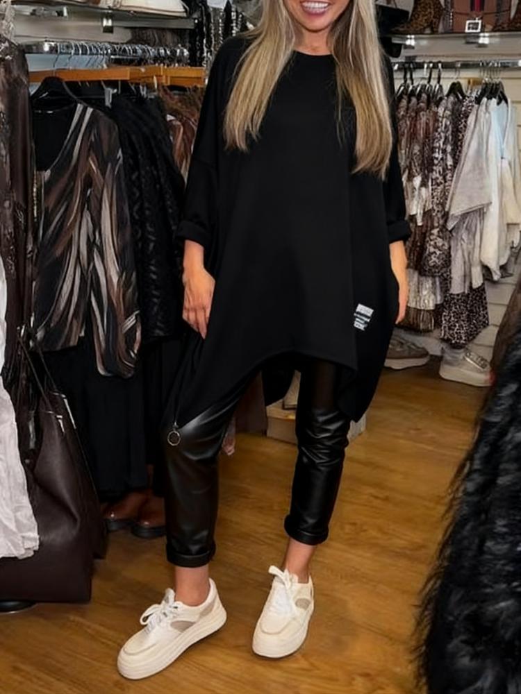 Isabelle™ – Losse Top & Effen Broek Tweedelige Set