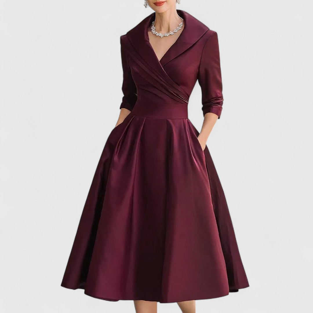 Rosalie | Elegante midi-jurk met subtiele glans