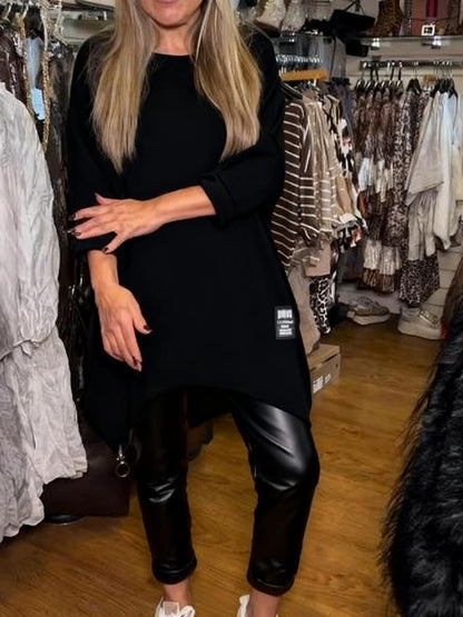 Isabelle™ – Losse Top & Effen Broek Tweedelige Set