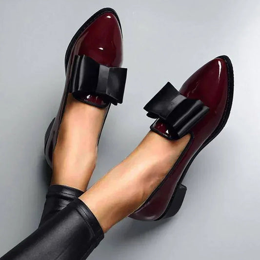 Versailles leren loafers met strik