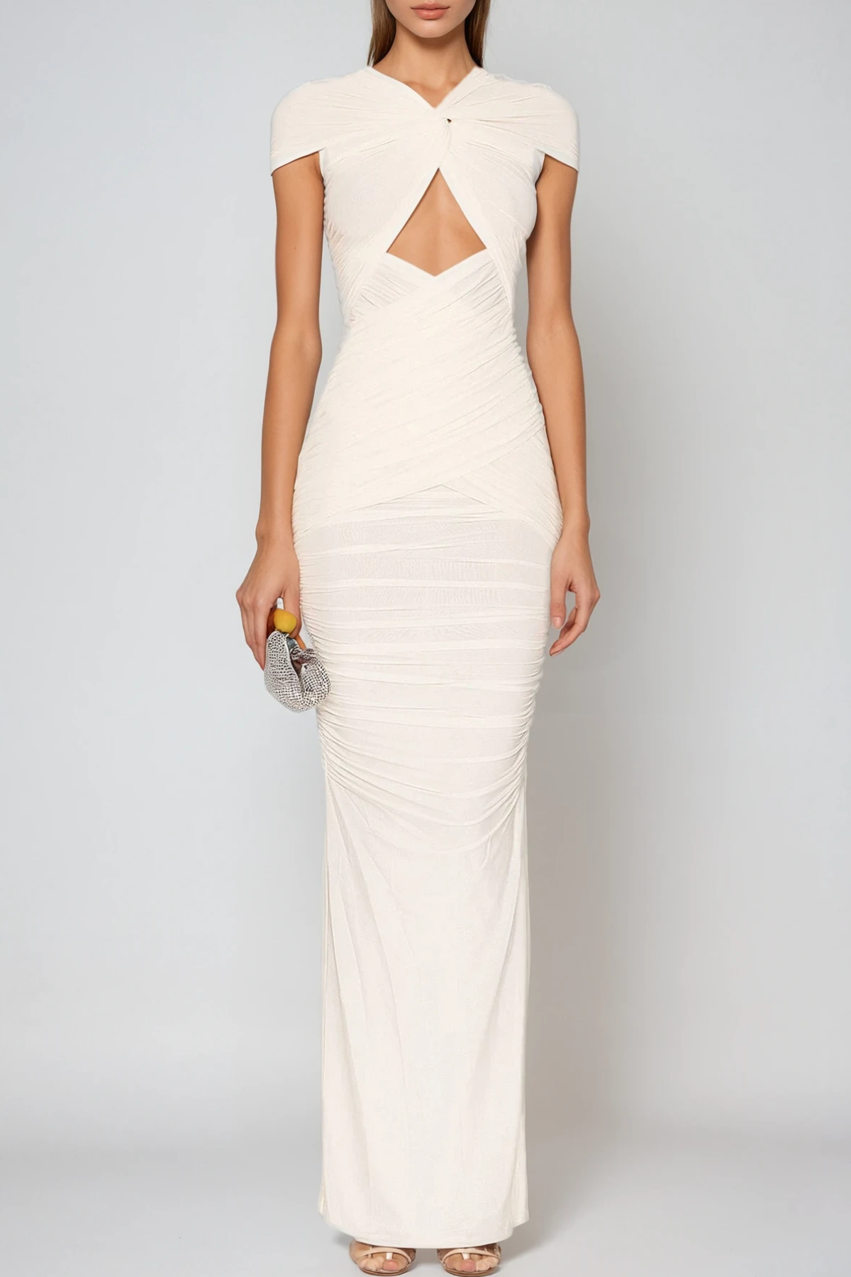 Danai™ Cut-Out Maxi Jurk met Plooien