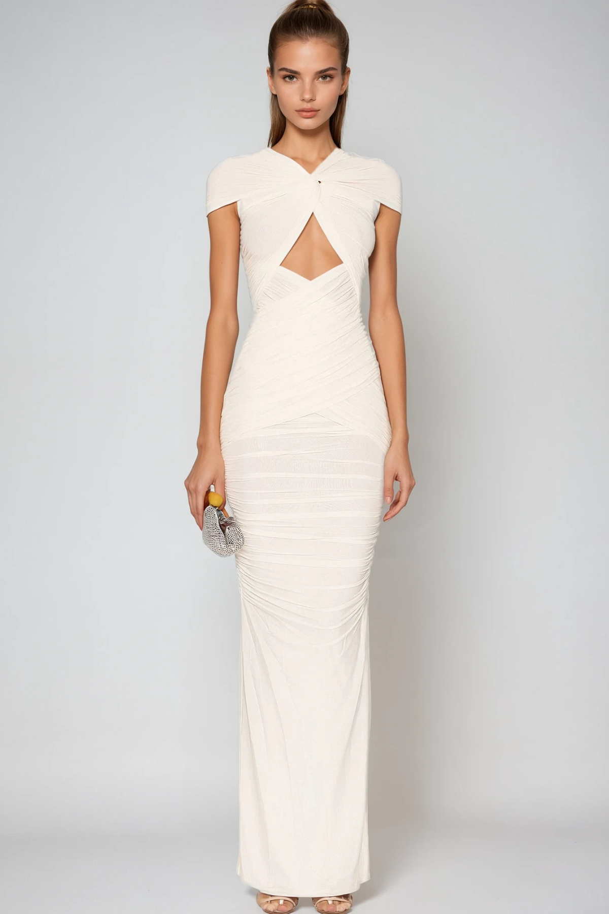 Danai™ Cut-Out Maxi Jurk met Plooien