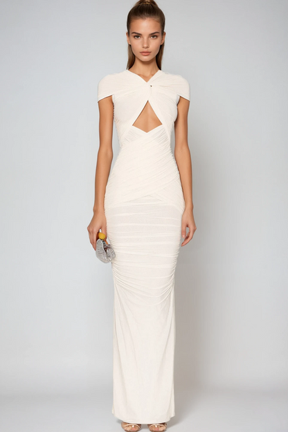 Danai™ Cut-Out Maxi Jurk met Plooien