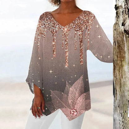 SABRINA | VINTAGE V-HALS BLOUSE