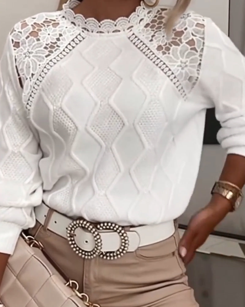 Trui Kantafwerking Mode Patchwork