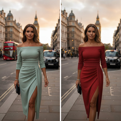 Isabeau | Chique halter-maxijurk met sierlijke, vloeiende pasvorm