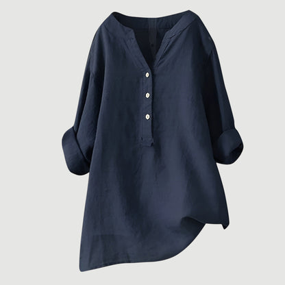 Freja™ - Luchtig en comfortabel linnen overhemd met knopen