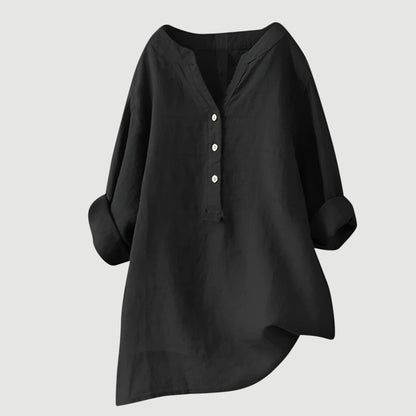 Freja™ - Luchtig en comfortabel linnen overhemd met knopen
