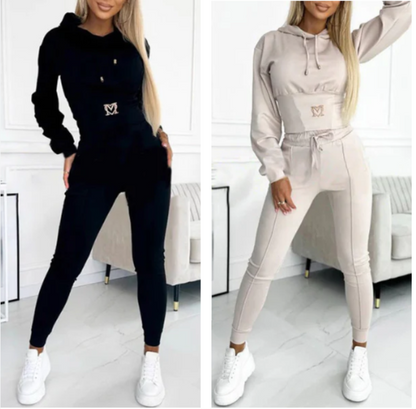 Tweedelig trainingspak met capuchon voor dames