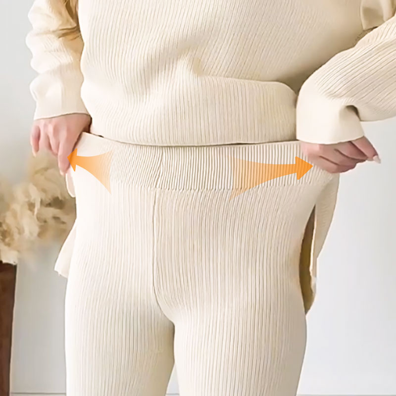 V-hals Gebreide Tweedelige Set