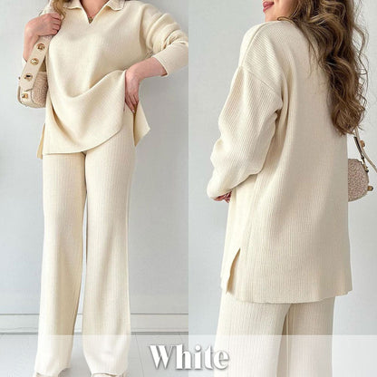 V-hals Gebreide Tweedelige Set