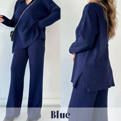 V-hals Gebreide Tweedelige Set