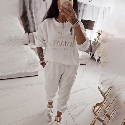 🍁🍂Dames set met lange mouwen top en broek