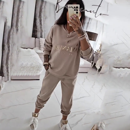 🍁🍂Dames set met lange mouwen top en broek